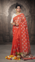 Orange Blossom Printed Designer Saree - Image 2