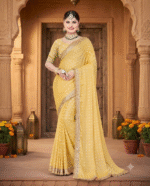 Elegant Yellow Bandhani & Zari Woven Designer Saree with Border