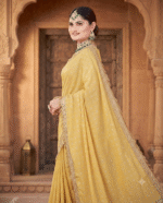 Elegant Yellow Bandhani & Zari Woven Designer Saree with Border - Image 2