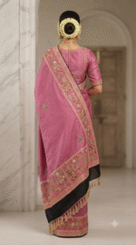 Pink Heritage Embroidered Festive Saree - Image 5