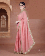 Pink Royal Bandhani Zari Work Saree - Image 2