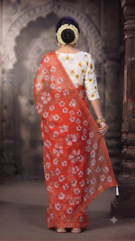 Orange Blossom Printed Designer Saree - Image 5