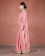 Pink Royal Bandhani Zari Work Saree - Image 4